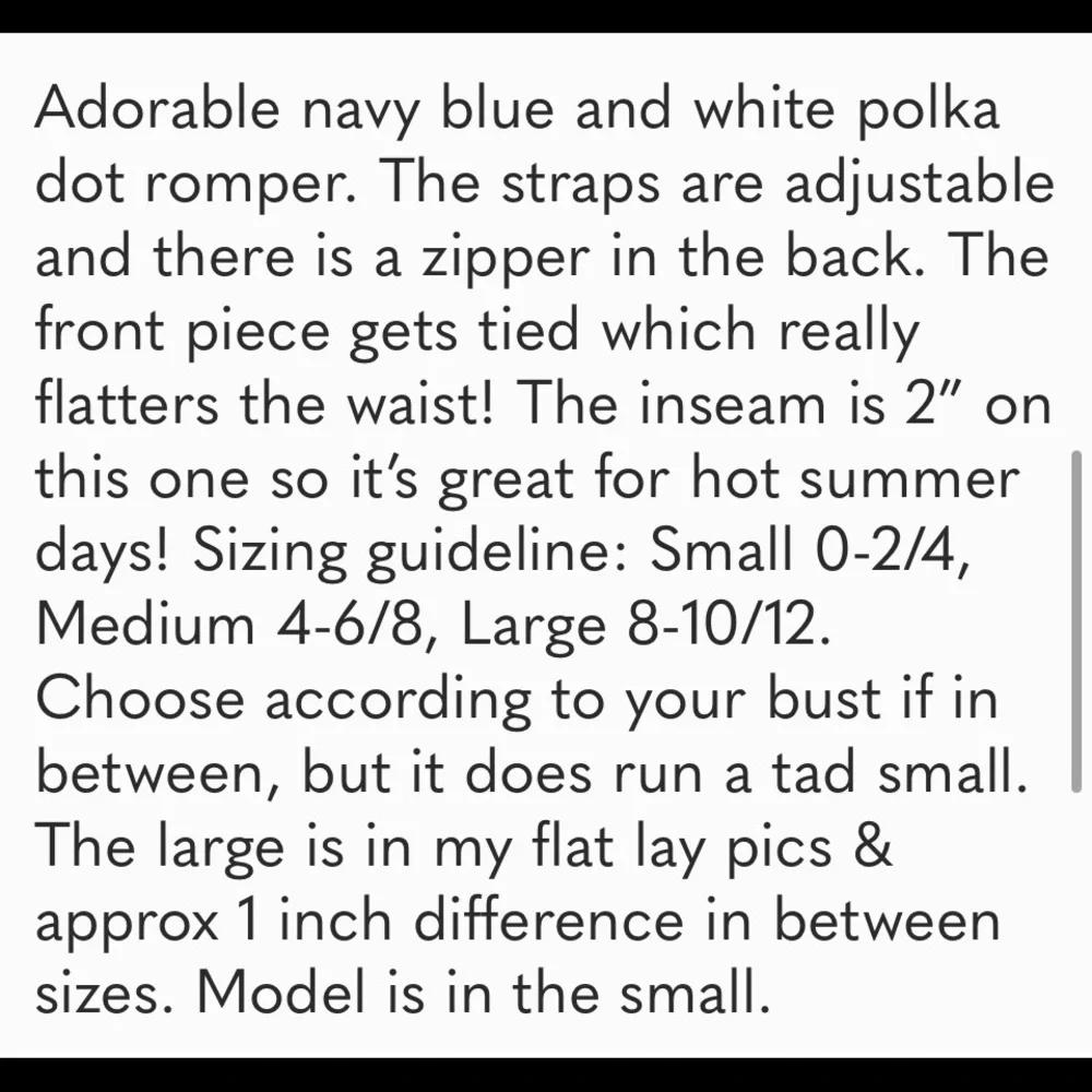 🐣NewList🆕 Polka Dot Romper in Navy Blue - Picture 6 of 6